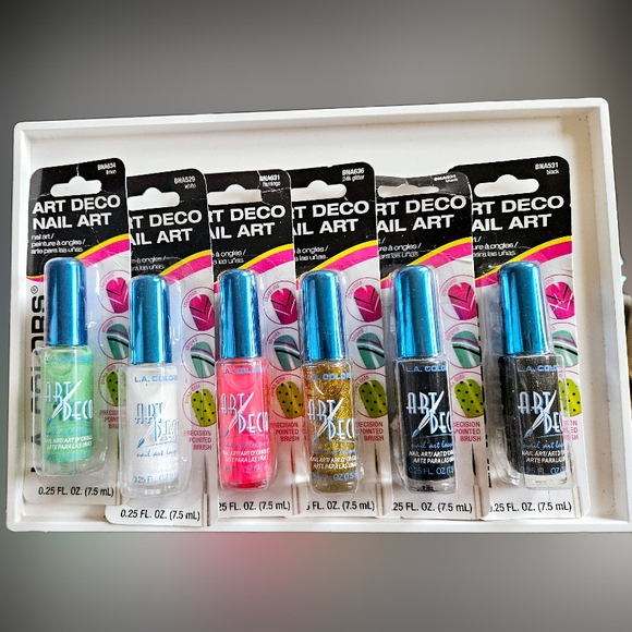 NWT 》6×《 LA COLORS ART DECO NAIL ART: 5 COLORS! - Picture 2 of 16